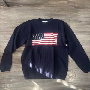 Basic Editions Navy Sweater with Flag Design